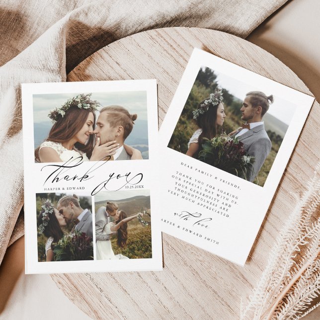 Tarjeta De Agradecimiento Boda de fotografía con mano de moda (Subido por el creador)