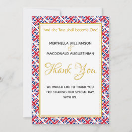 Tarjeta De Agradecimiento BODA de fotografía cristiana de UNION JACK