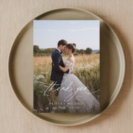 Tarjeta De Agradecimiento Boda de fotografía de Boho Rustic