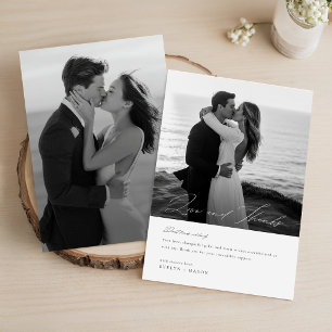 Tarjeta De Agradecimiento Boda de fotografía de caligrafía de escritura Mini