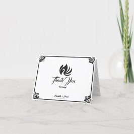 Tarjeta De Agradecimiento Boda de fotografía de cisne negro de arte moderno