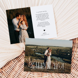 Tarjeta De Agradecimiento Boda de fotografía de elegancia rústica