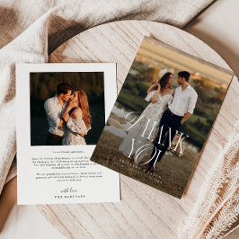 Tarjeta De Agradecimiento Boda de fotografía de elegancia rústica