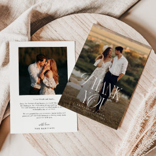 Tarjeta De Agradecimiento Boda de fotografía de elegancia rústica