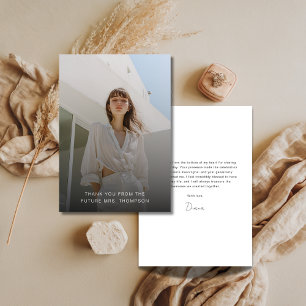 Tarjeta De Agradecimiento Boda de fotografía de moda en overlay