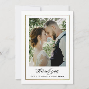 Tarjeta De Agradecimiento Boda de fotografía de oro clásico