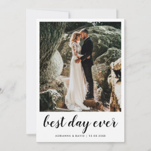 Tarjeta De Agradecimiento Boda de fotografía de pareja mejor día de escritur