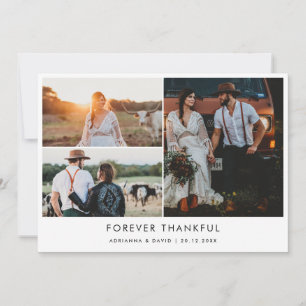 Tarjeta De Agradecimiento Boda de fotografía de pareja para una tipografía a