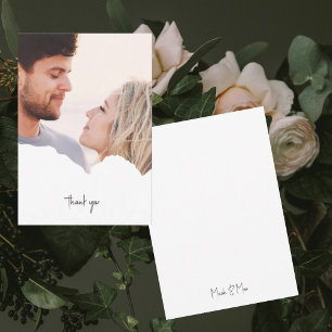 Tarjeta De Agradecimiento Boda de fotografía de pareja personalizada Gracias