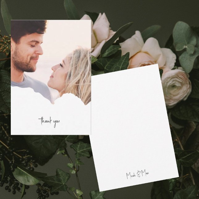 Tarjeta De Agradecimiento Boda de fotografía de pareja personalizada Gracias (Subido por el creador)
