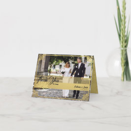 Tarjeta De Agradecimiento Boda de fotografía de pavo real de deco moderno do