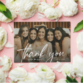 Tarjeta De Agradecimiento Boda de fotografía de Personalizado especial moder