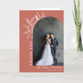 Tarjeta De Agradecimiento Boda de fotografía del Arco Floral de Boho Terraco