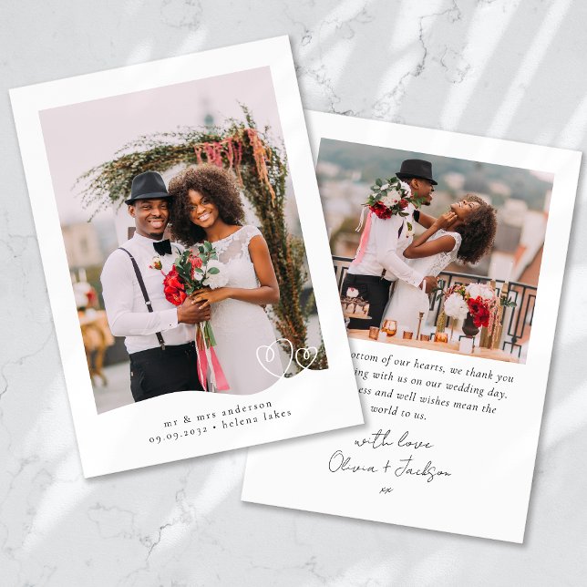 Tarjeta De Agradecimiento Boda de fotografía estética manuscrita (Subido por el creador)