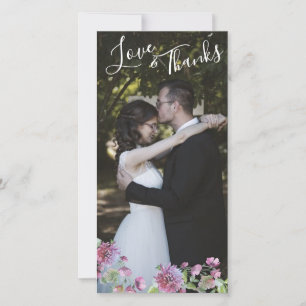 Tarjeta De Agradecimiento Boda De Fotografía Gracias Verano En Bloom