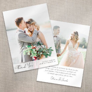 Tarjeta De Agradecimiento Boda de fotografía Minimalista moderna