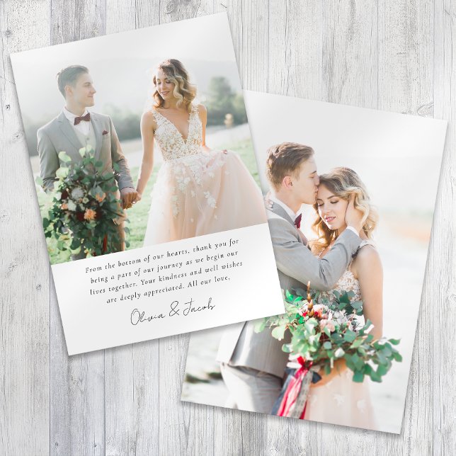 Tarjeta De Agradecimiento Boda de fotografía Minimalista moderna (Subido por el creador)