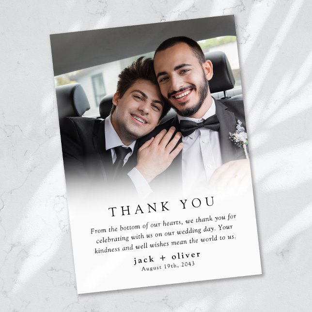 Tarjeta De Agradecimiento Boda de fotografía Minimalista moderna (Subido por el creador)