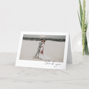 Tarjeta De Agradecimiento Boda de fotografía minimalista simple y elegante