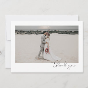 Tarjeta De Agradecimiento Boda de fotografía minimalista simple y elegante