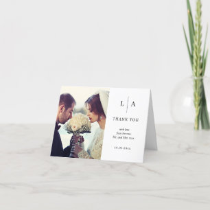Tarjeta De Agradecimiento Boda de fotografía minimalista y de Moda Elegante 