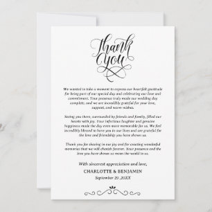 Tarjeta De Agradecimiento Boda de fotografía personalizado