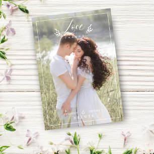 Tarjeta De Agradecimiento Boda de fotografía Personalizado de amor botánico
