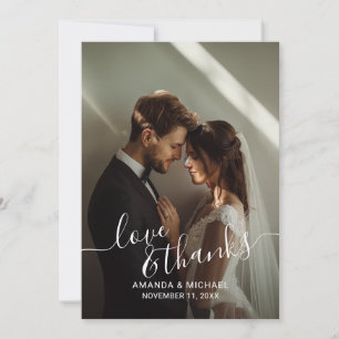 Tarjeta De Agradecimiento boda de fotografía Personalizado de 'Amor y Gracia