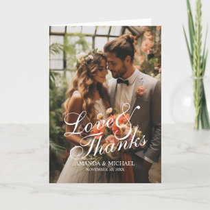 Tarjeta De Agradecimiento boda de fotografía Personalizado de 'Amor y Gracia