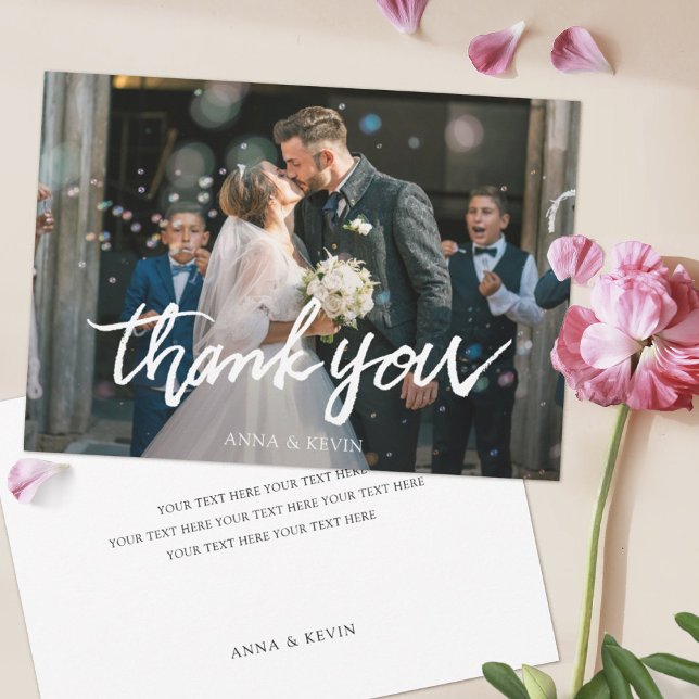 Tarjeta De Agradecimiento Boda de fotografía Personalizado simple y moderno (Subido por el creador)