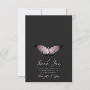 Tarjeta De Agradecimiento Boda de fotografía por mariposa gótica