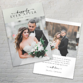 Tarjeta De Agradecimiento Boda de fotografía romántico con guión elegante