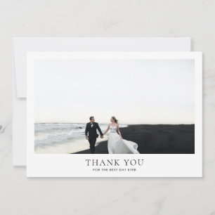 Tarjeta De Agradecimiento Boda de fotografía romántico horizontal clásica
