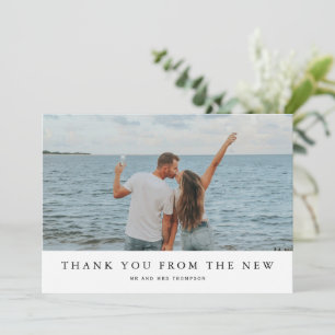 Tarjeta De Agradecimiento Boda de fotografía romántico moderno