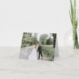 Tarjeta De Agradecimiento Boda de fotografía única caligrafía Gracias