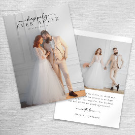 Tarjeta De Agradecimiento Boda de fotografías completas de guión elegante