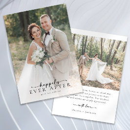 Tarjeta De Agradecimiento Boda de fotografías completas de guión elegante
