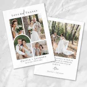 Tarjeta De Agradecimiento Boda de fotografías completas de guión elegante