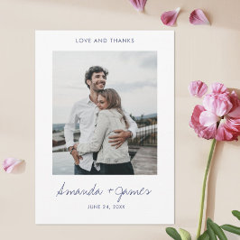 Tarjeta De Agradecimiento Boda de fotografías de estilo moderno y sencillo c