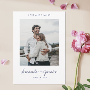 Tarjeta De Agradecimiento Boda de fotografías de estilo moderno y sencillo c