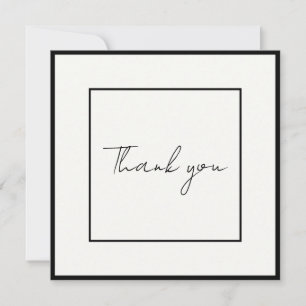 Tarjeta De Agradecimiento Boda de fotografías elegante de guiones negros min