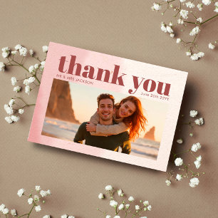 Tarjeta De Agradecimiento Boda de fotografías minimalistas de Rubor y Bloom
