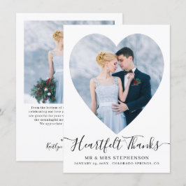 Tarjeta De Agradecimiento Boda de fotografías Sencillo y Elegante