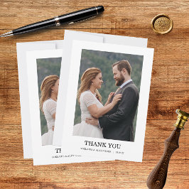 Tarjeta De Agradecimiento Boda de Fotos con Guión Moderno
