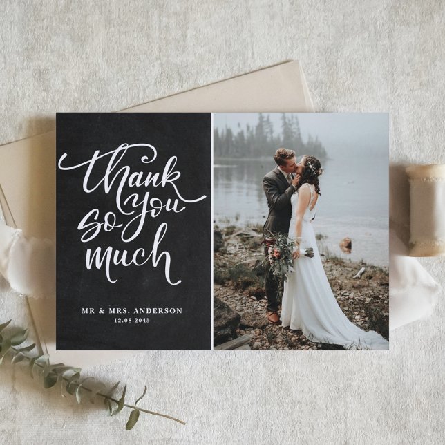 Tarjeta De Agradecimiento Boda de fotos con letras rusticas de cartulina (Subido por el creador)