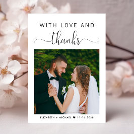 Tarjeta De Agradecimiento Boda De Fotos De Amor Y Gracias