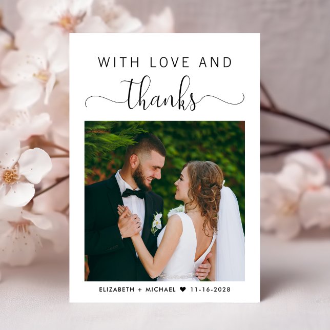 Tarjeta De Agradecimiento Boda De Fotos De Amor Y Gracias (Subido por el creador)