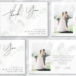 Tarjeta De Agradecimiento Boda de fotos de eucalipto