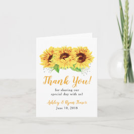 Tarjeta De Agradecimiento Boda de fotos de girasol amarillo gracias