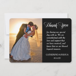 Tarjeta De Agradecimiento Boda de fotos de Gold Hearts Gracias